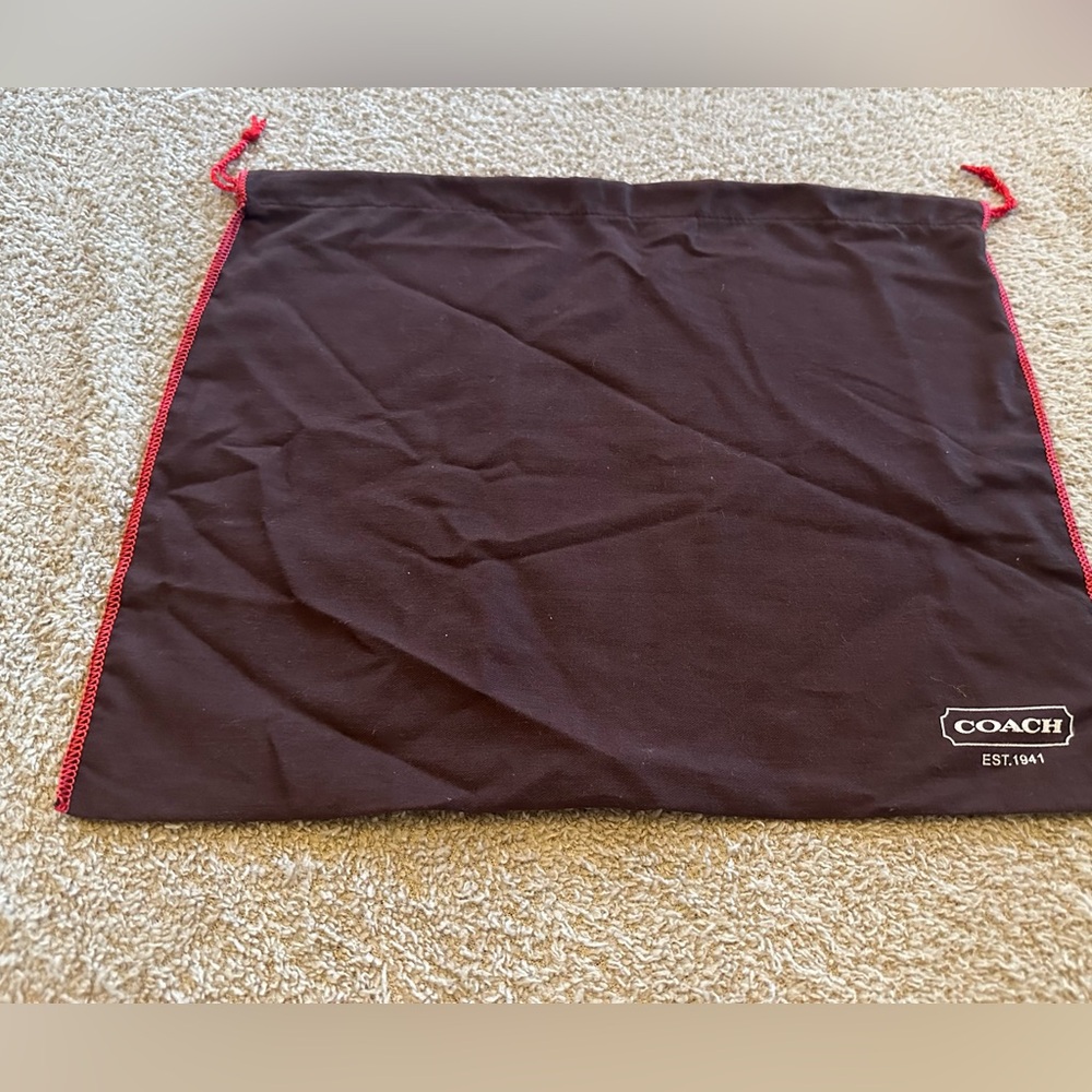 Coach brown dust bag red stitching - Picture 2 of 10
